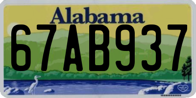 AL license plate 67AB937