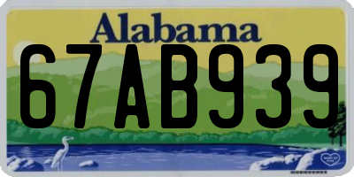 AL license plate 67AB939
