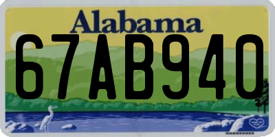 AL license plate 67AB940