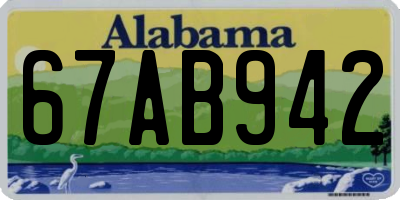 AL license plate 67AB942