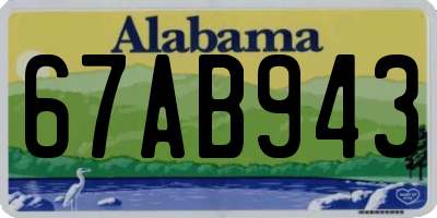 AL license plate 67AB943