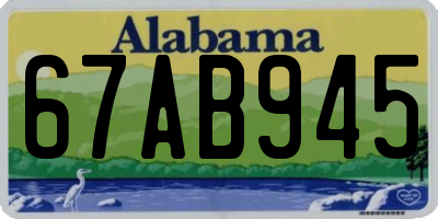 AL license plate 67AB945