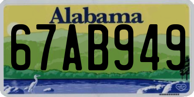 AL license plate 67AB949
