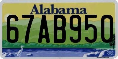 AL license plate 67AB950