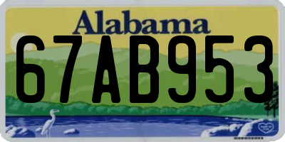 AL license plate 67AB953
