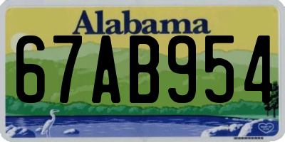 AL license plate 67AB954