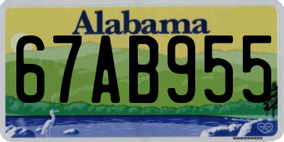 AL license plate 67AB955