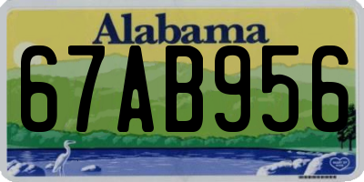 AL license plate 67AB956