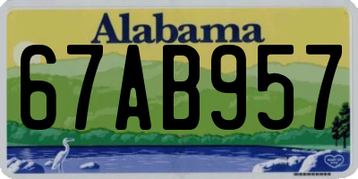 AL license plate 67AB957