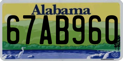AL license plate 67AB960