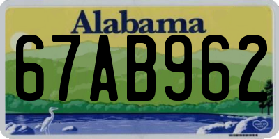 AL license plate 67AB962