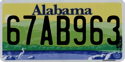 AL license plate 67AB963
