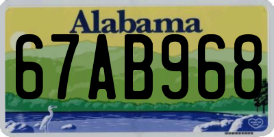AL license plate 67AB968