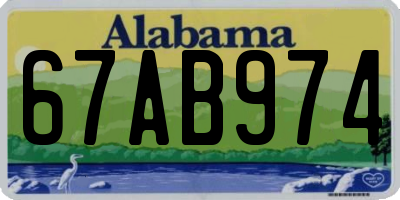 AL license plate 67AB974