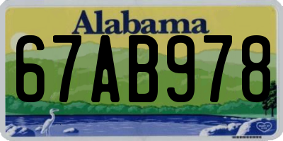 AL license plate 67AB978