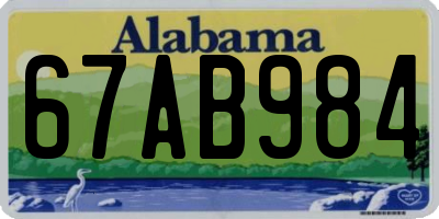 AL license plate 67AB984