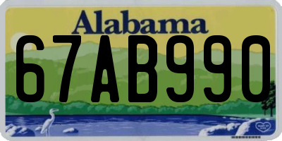 AL license plate 67AB990