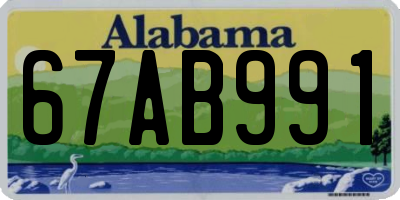 AL license plate 67AB991