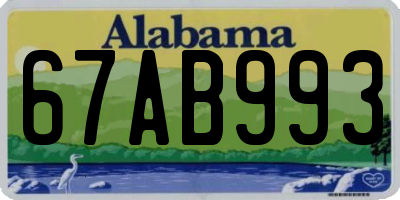 AL license plate 67AB993