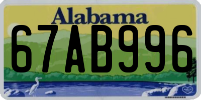 AL license plate 67AB996