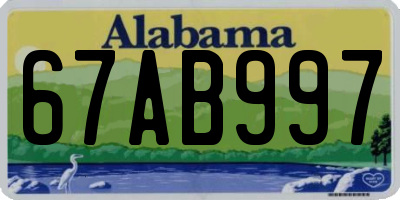 AL license plate 67AB997