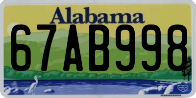 AL license plate 67AB998