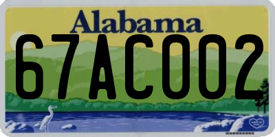 AL license plate 67AC002