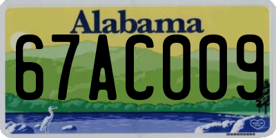 AL license plate 67AC009