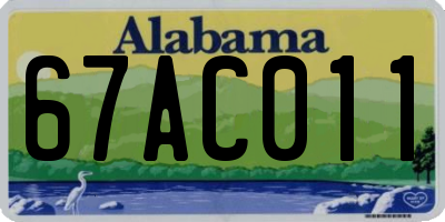 AL license plate 67AC011