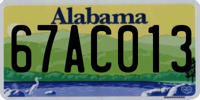 AL license plate 67AC013