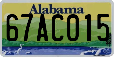 AL license plate 67AC015