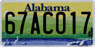 AL license plate 67AC017