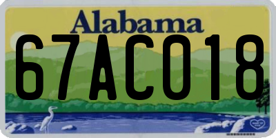 AL license plate 67AC018