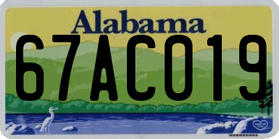 AL license plate 67AC019