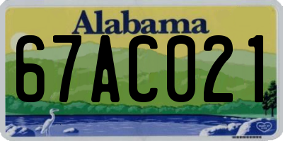 AL license plate 67AC021