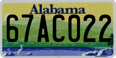 AL license plate 67AC022
