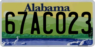 AL license plate 67AC023