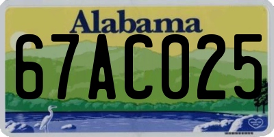 AL license plate 67AC025