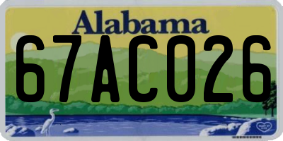 AL license plate 67AC026