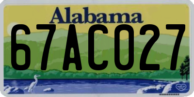 AL license plate 67AC027