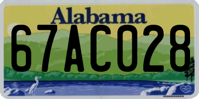 AL license plate 67AC028