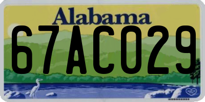 AL license plate 67AC029