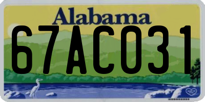 AL license plate 67AC031