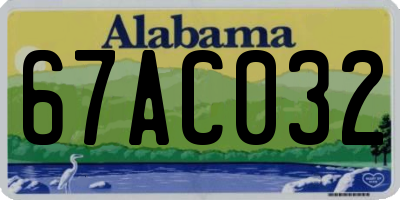 AL license plate 67AC032