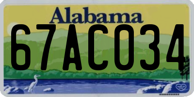 AL license plate 67AC034