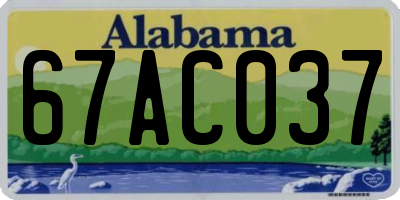 AL license plate 67AC037