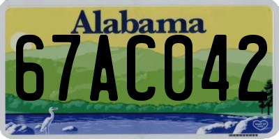 AL license plate 67AC042