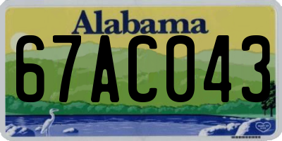 AL license plate 67AC043