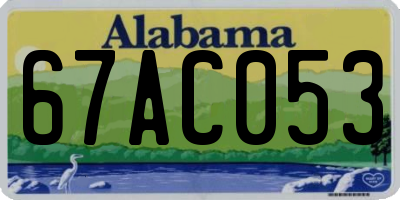 AL license plate 67AC053