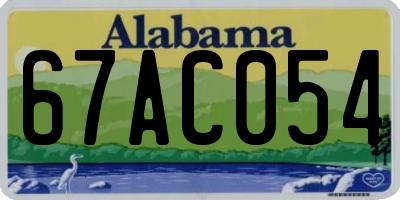 AL license plate 67AC054